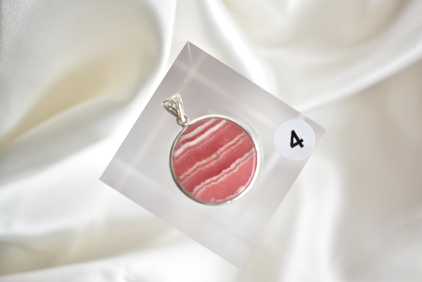 HG Rhodochrosite Sterling Sliver Pendant (Video)