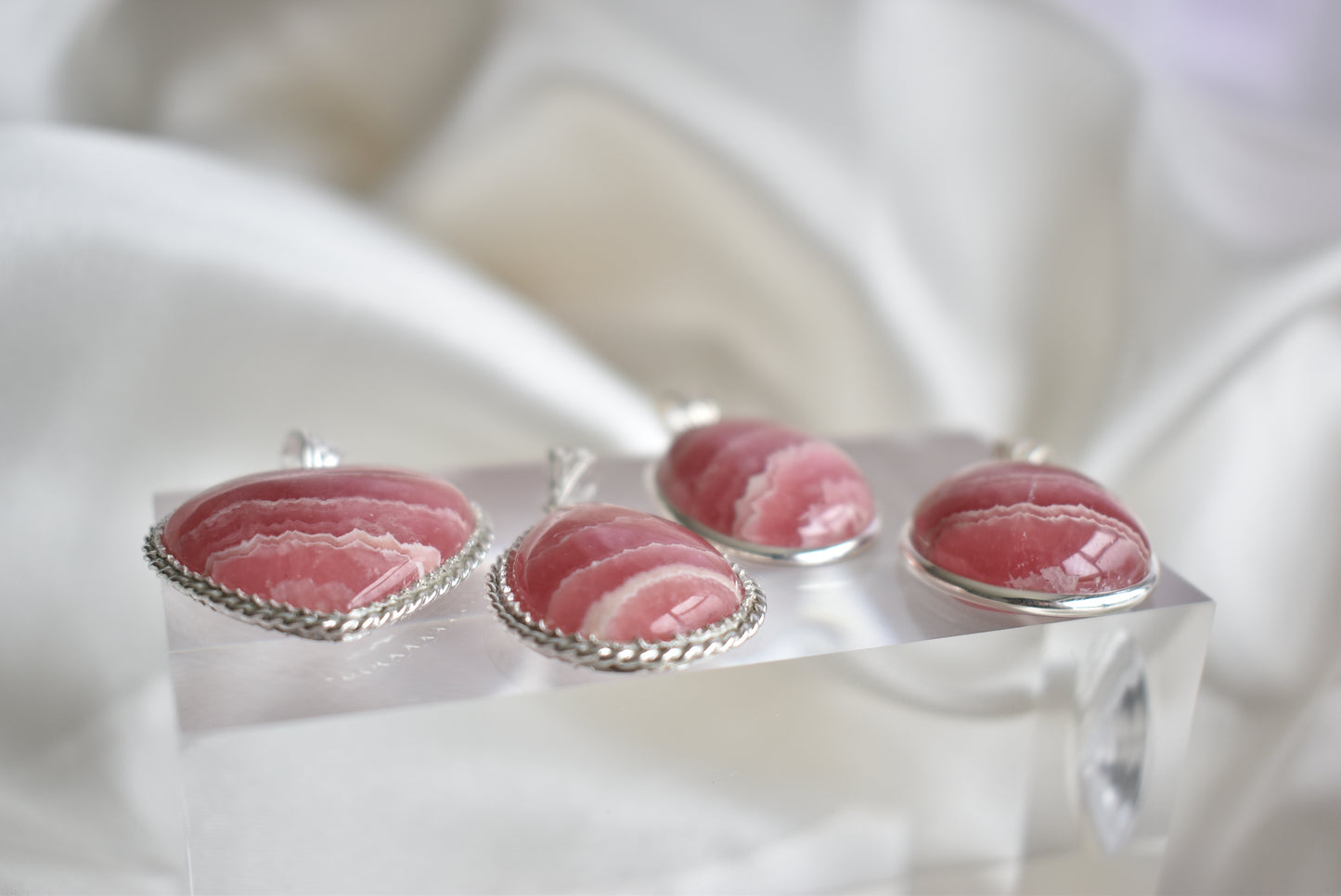 HG Rhodochrosite Sterling Sliver Pendant (Video)