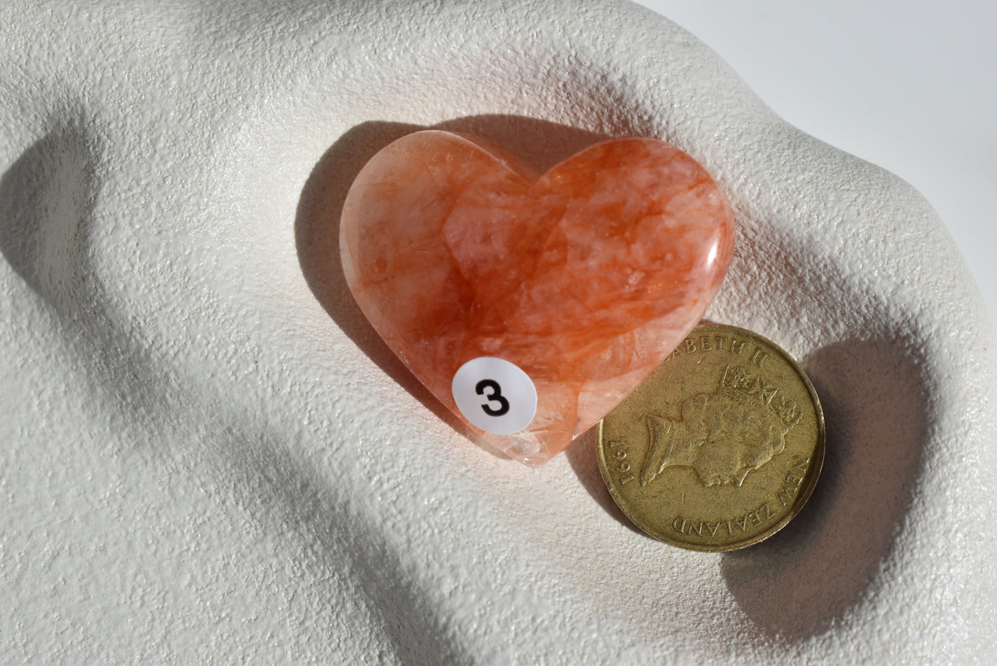 High Grade Fire Quartz Heart with Rainbow #3