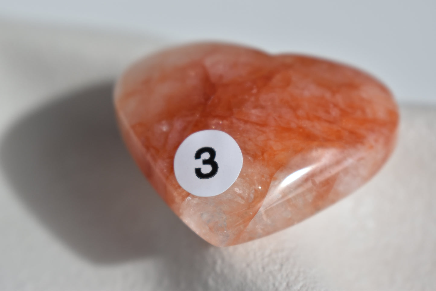 High Grade Fire Quartz Heart with Rainbow #3