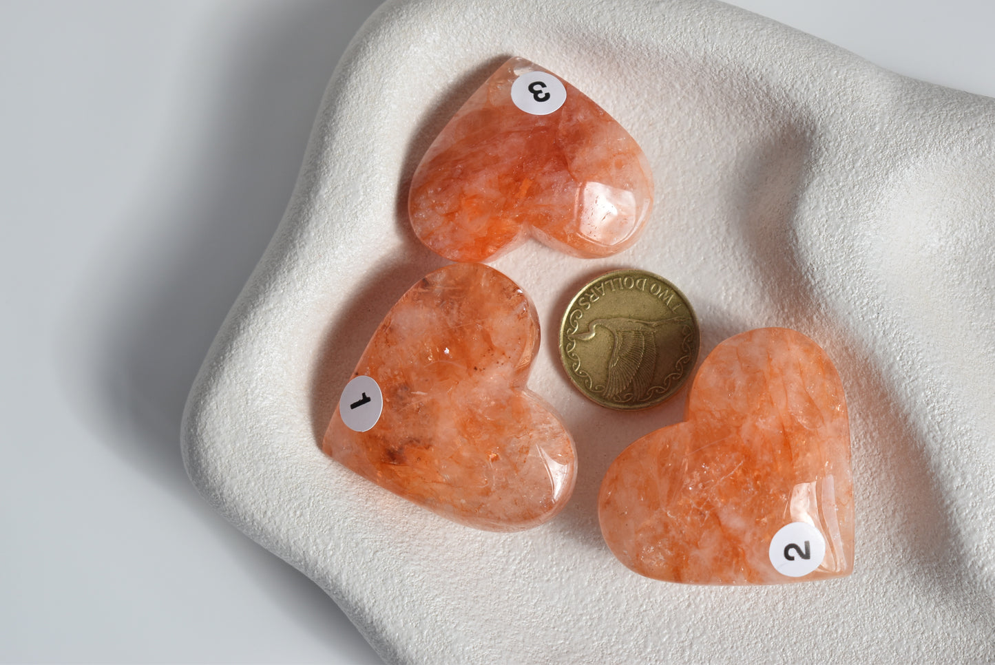 High Grade Fire Quartz Heart with Rainbow #1