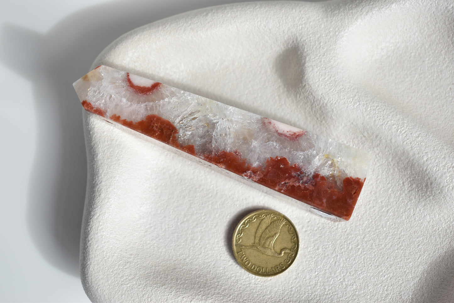 Red Flower Agate with Druzy Clear Quartz #1