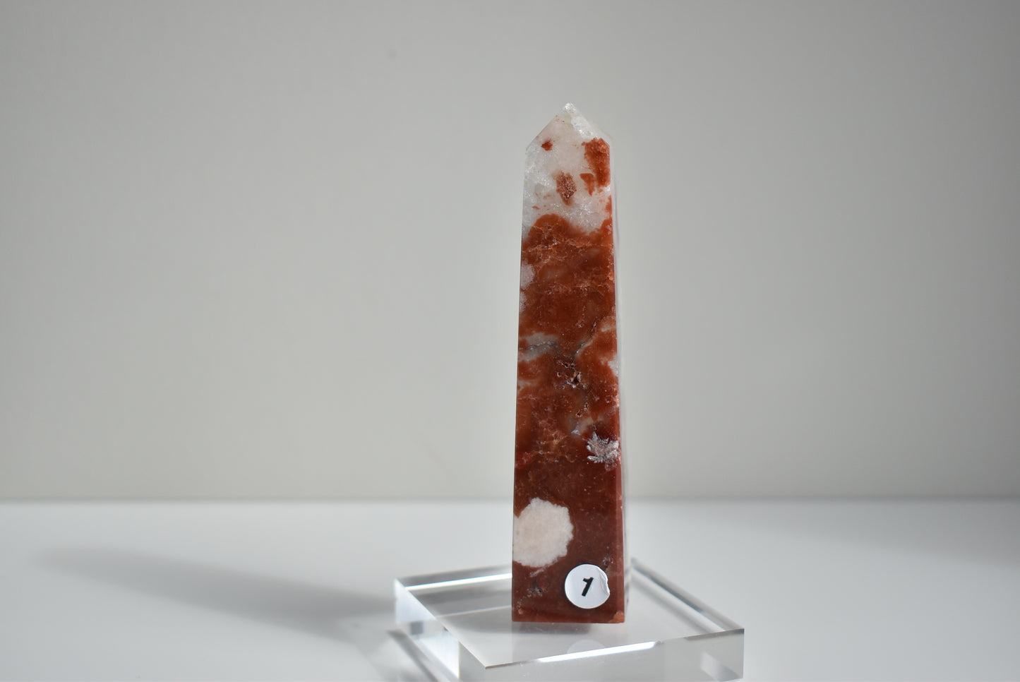 Red Flower Agate with Druzy Clear Quartz #1