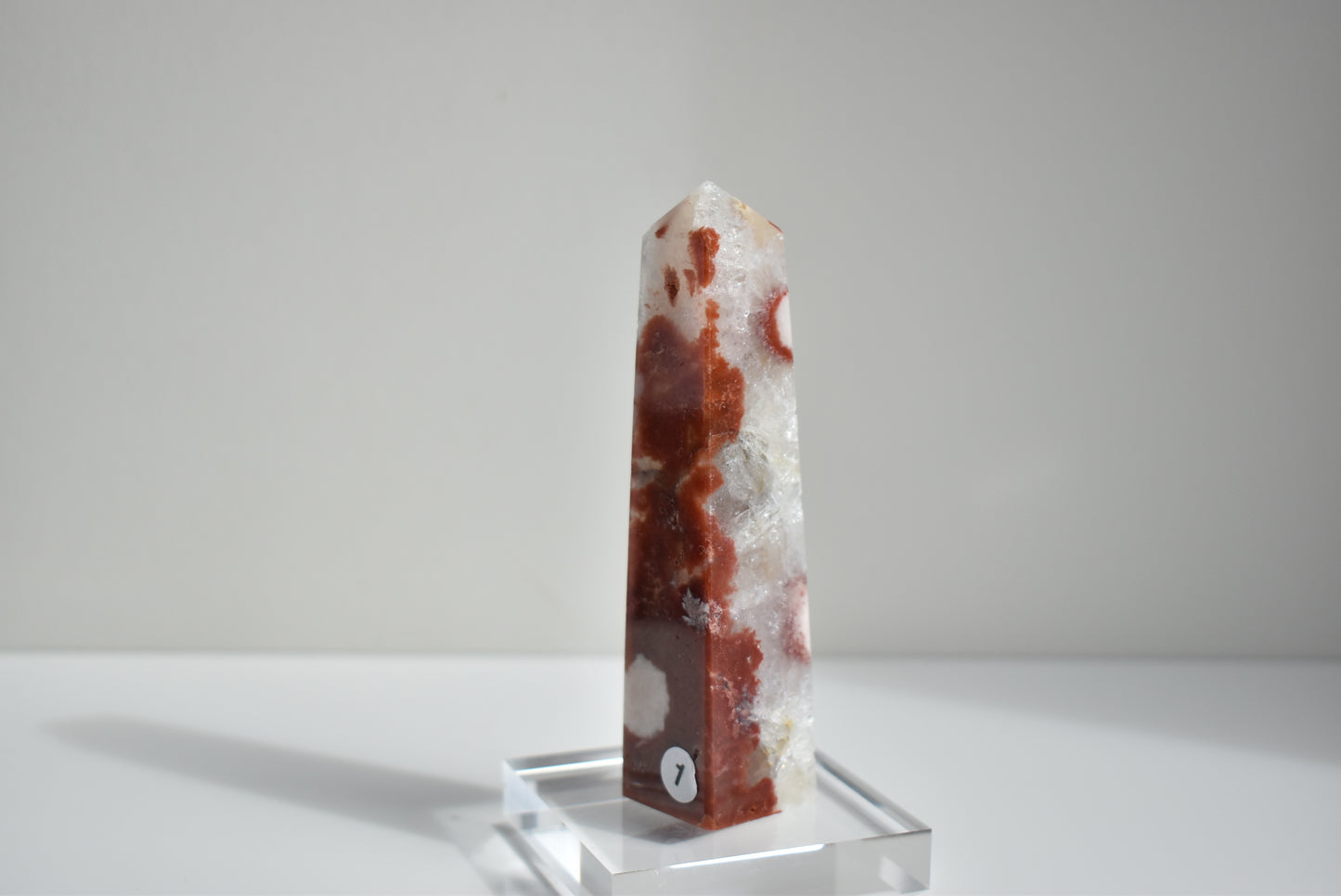 Red Flower Agate with Druzy Clear Quartz #1