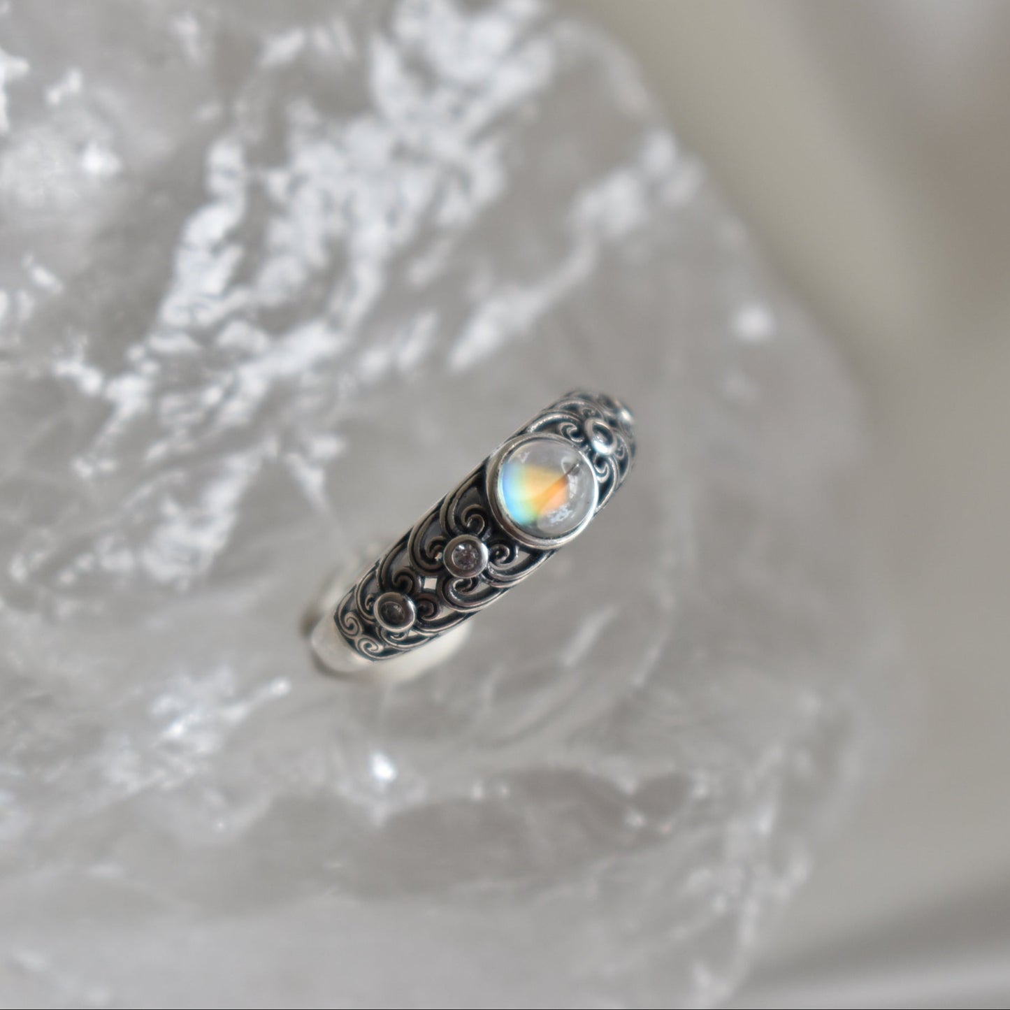 Moonstone Sterling Sliver Ring Adjustable
