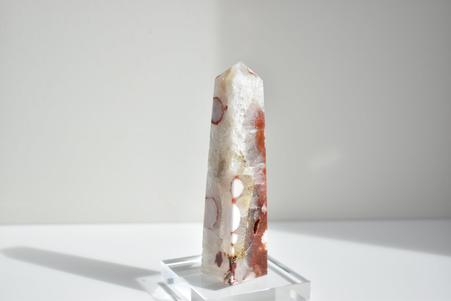 Red Flower Agate with Druzy Clear Quartz #1