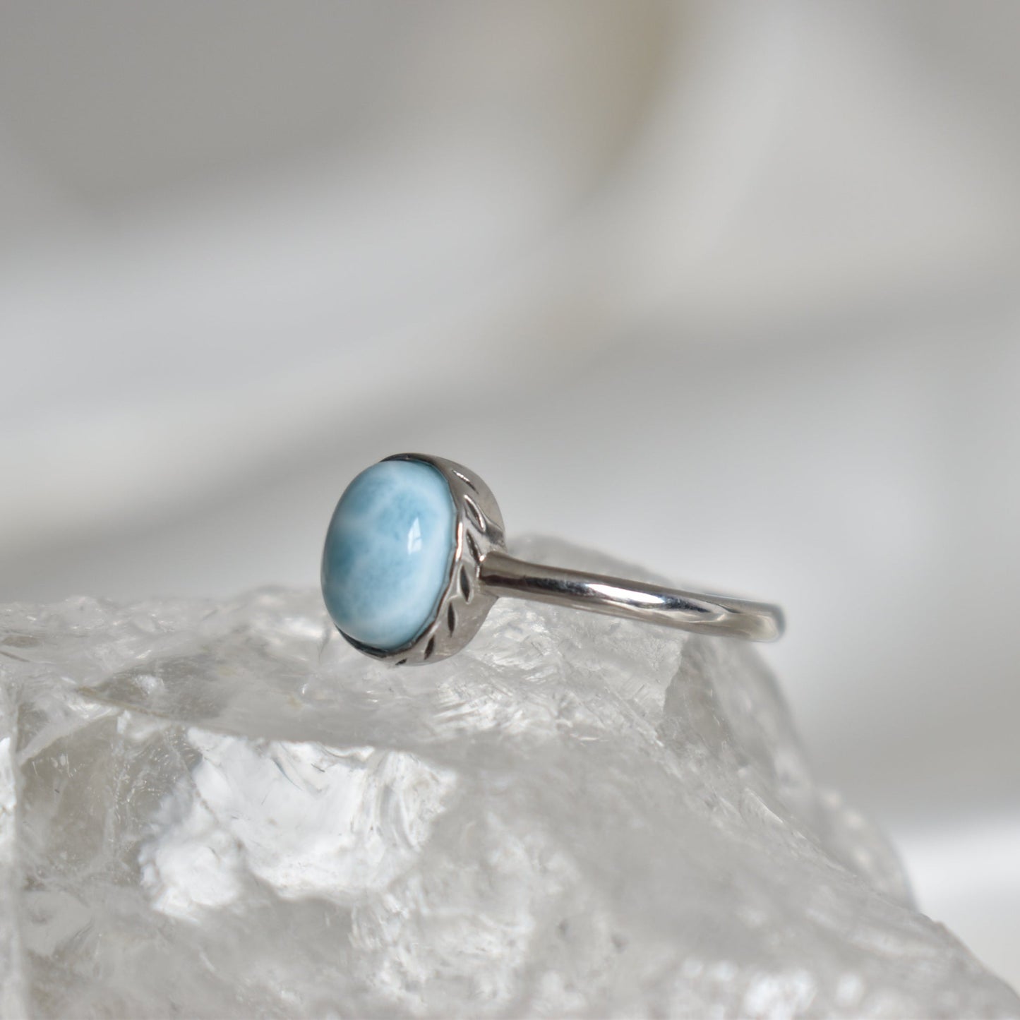 Larimar Sterling Sliver Ring Adjustable #3