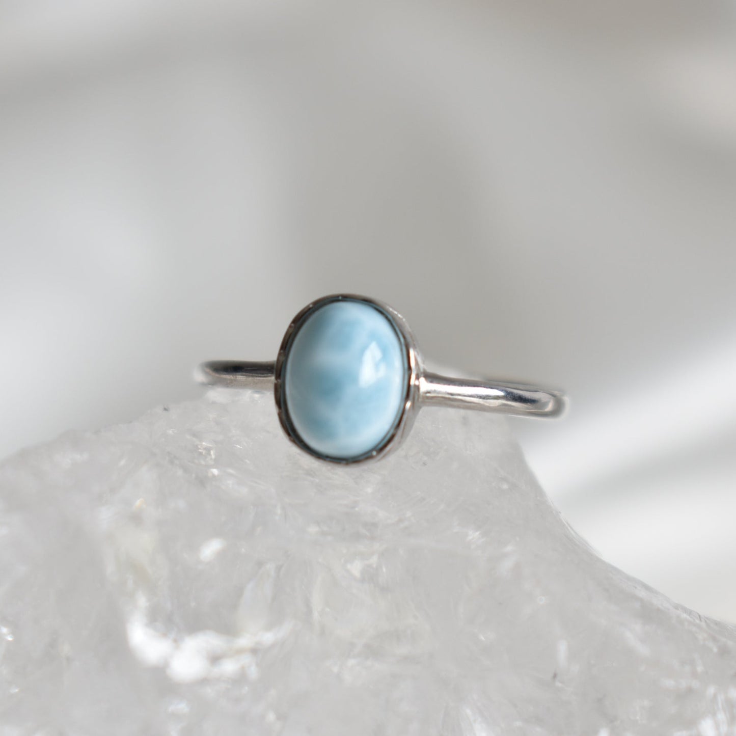 Larimar Sterling Sliver Ring Adjustable #3