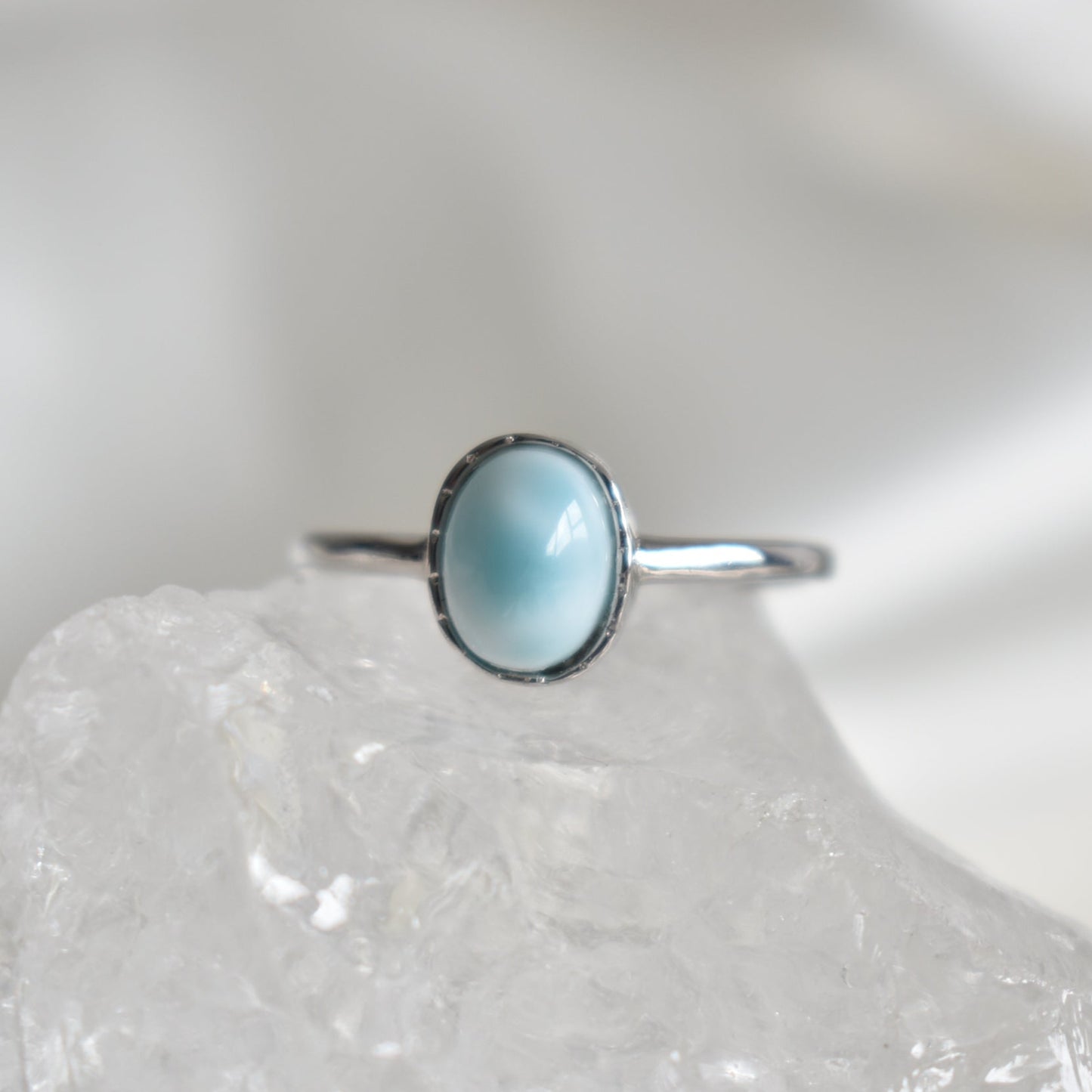 Larimar Sterling Sliver Ring Adjustable #1