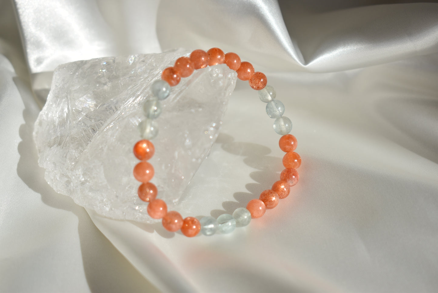 Sunstone and Beryl Bracelet 7 mm