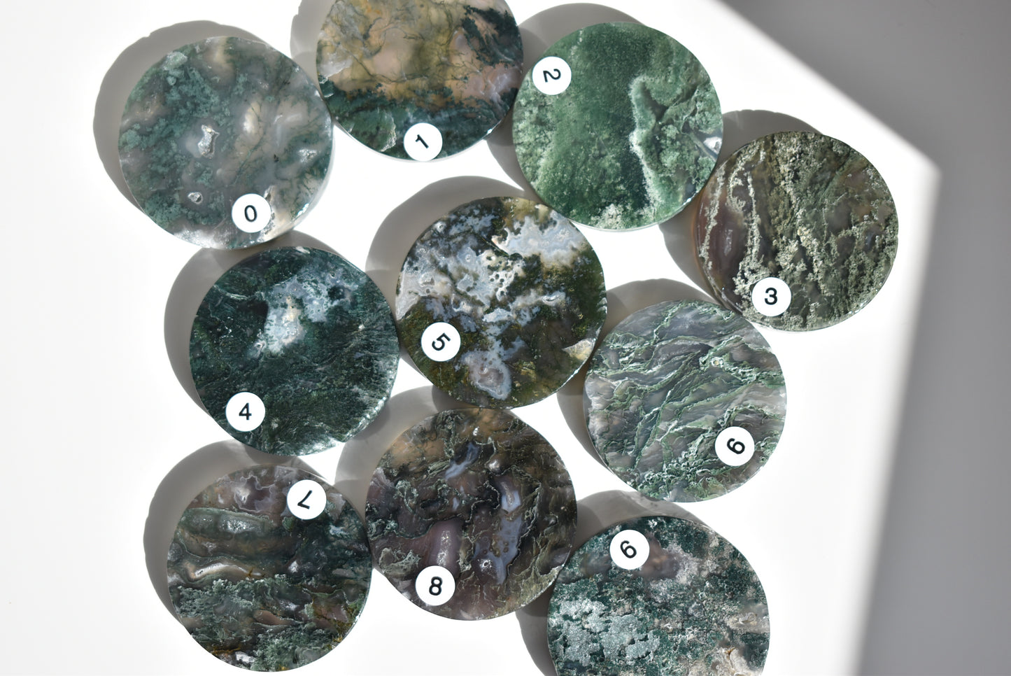 Round Moss Agate Plate