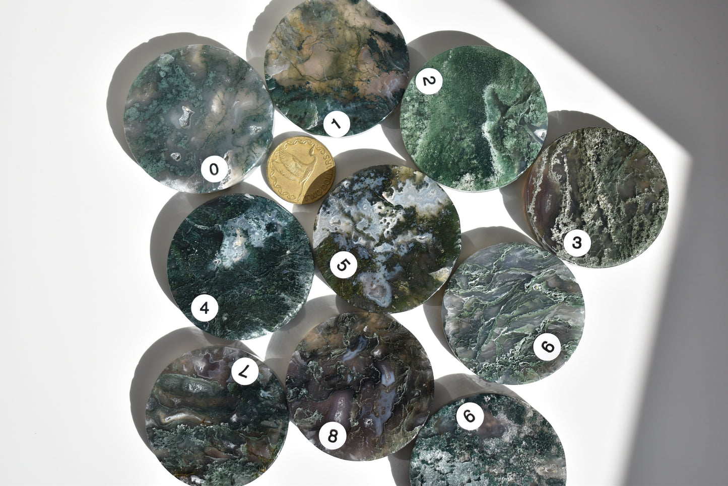 Round Moss Agate Plate