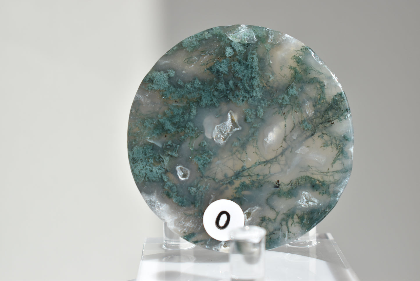 Round Moss Agate Plate
