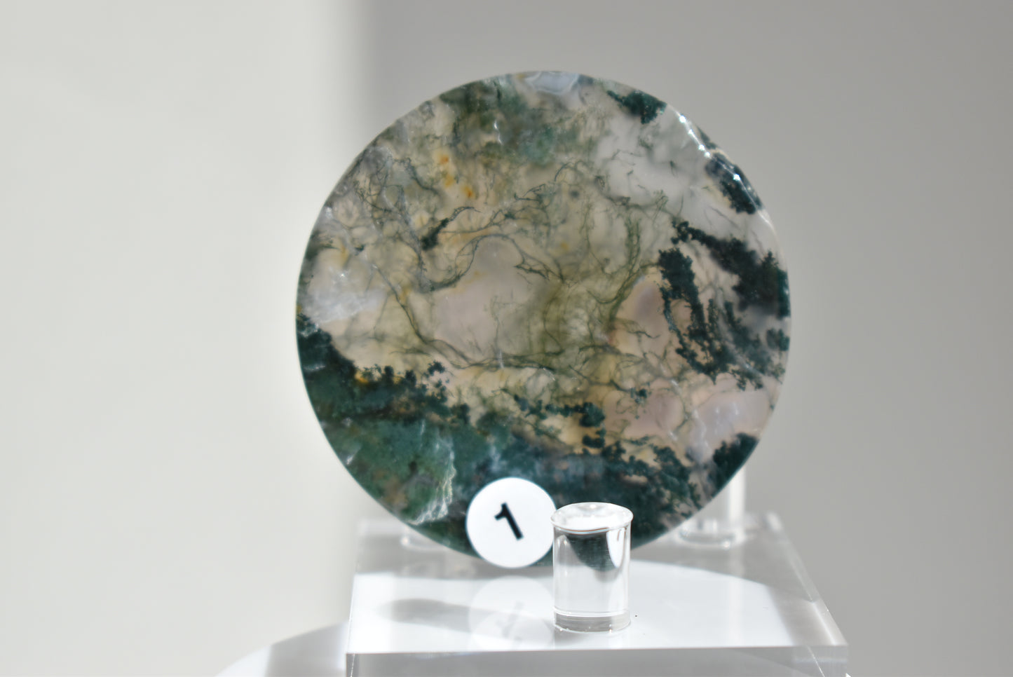 Round Moss Agate Plate