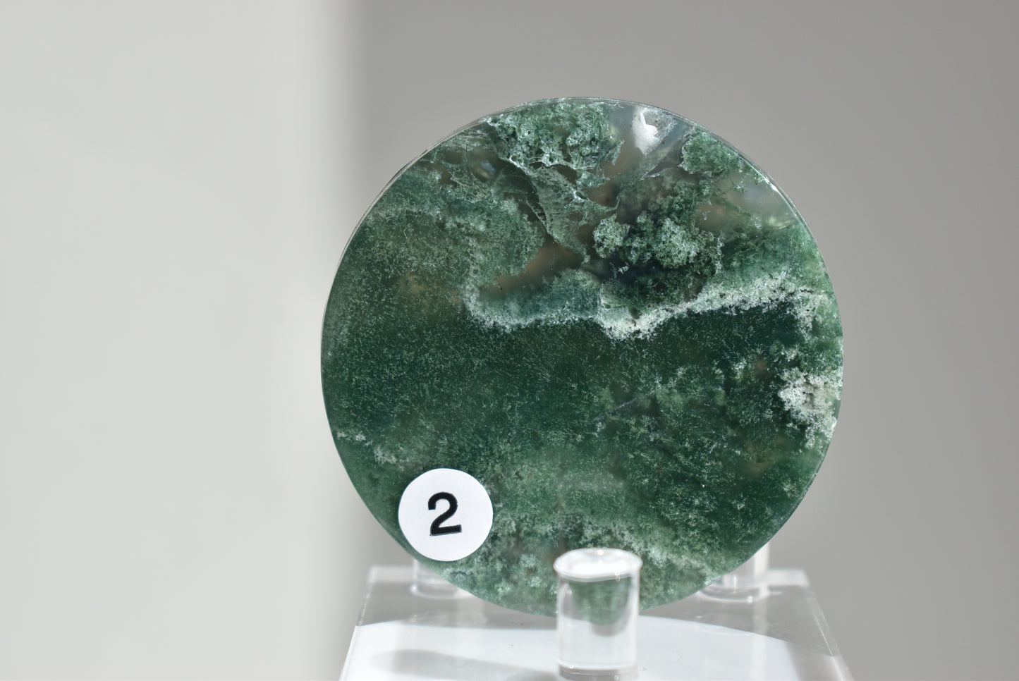 Round Moss Agate Plate