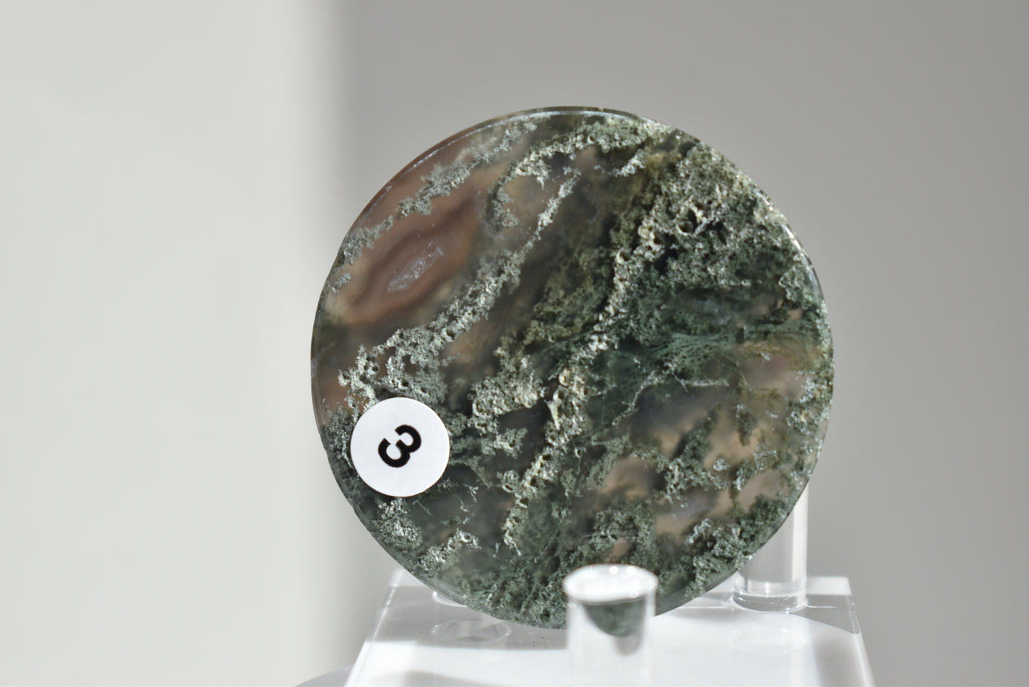 Round Moss Agate Plate