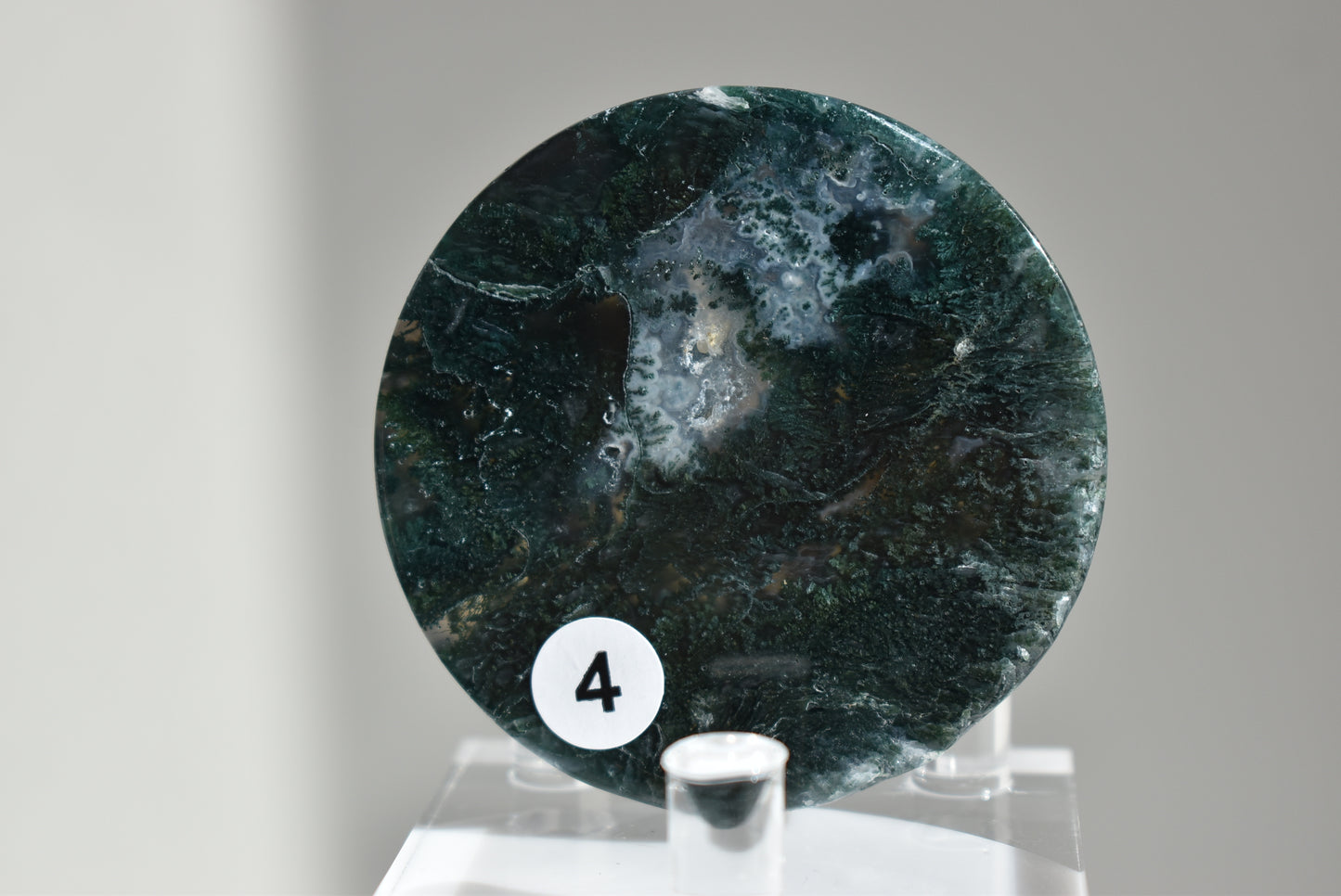 Round Moss Agate Plate