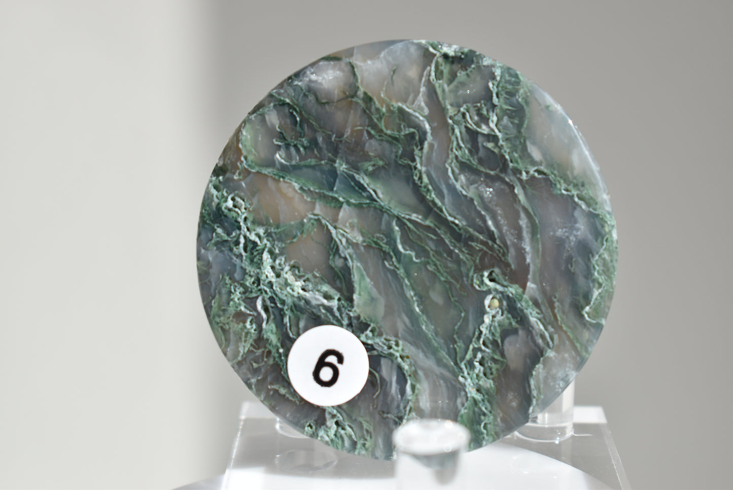 Round Moss Agate Plate