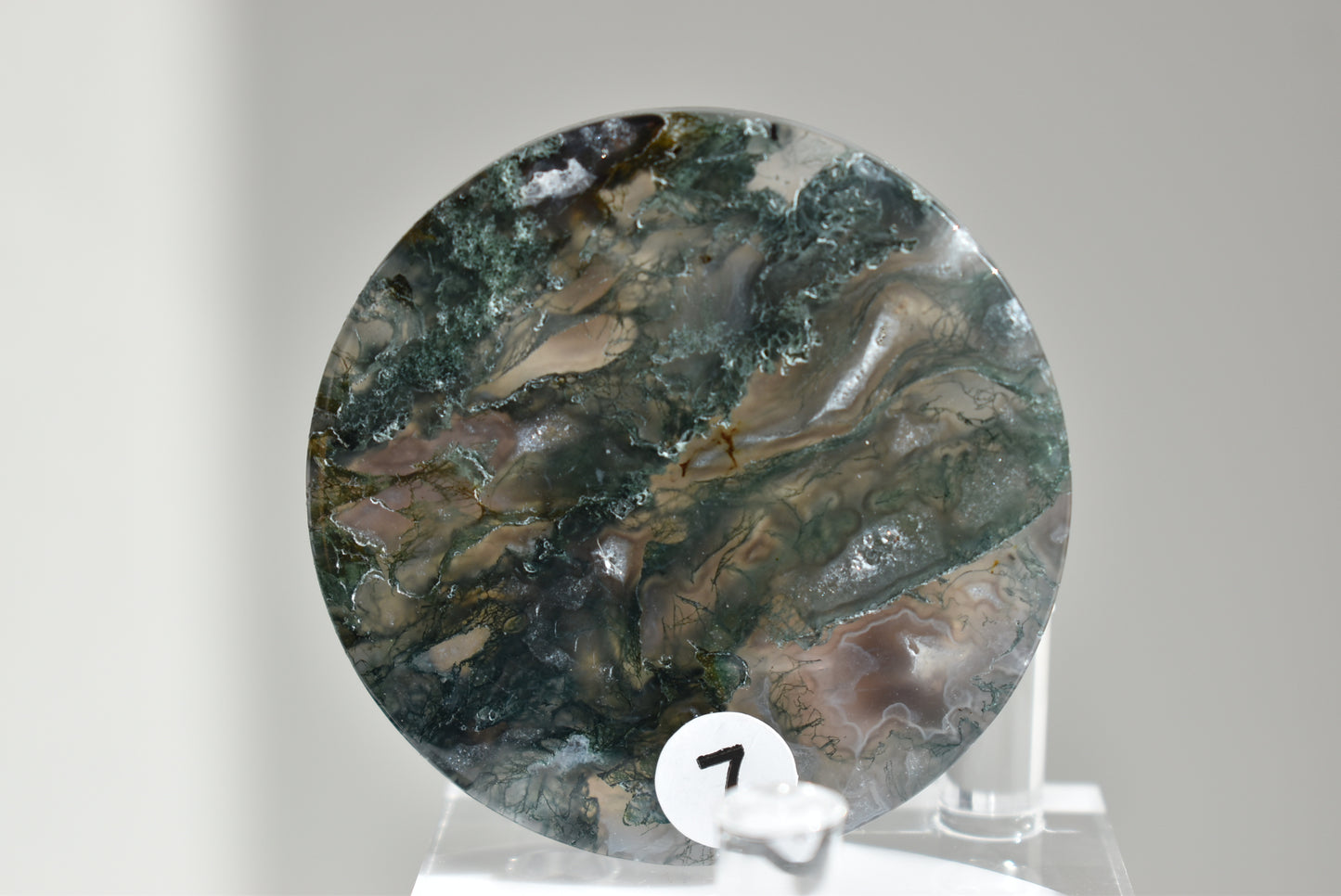 Round Moss Agate Plate