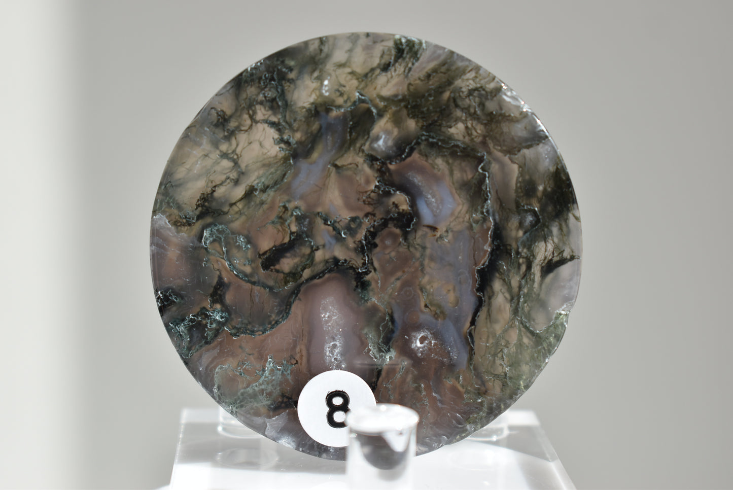 Round Moss Agate Plate