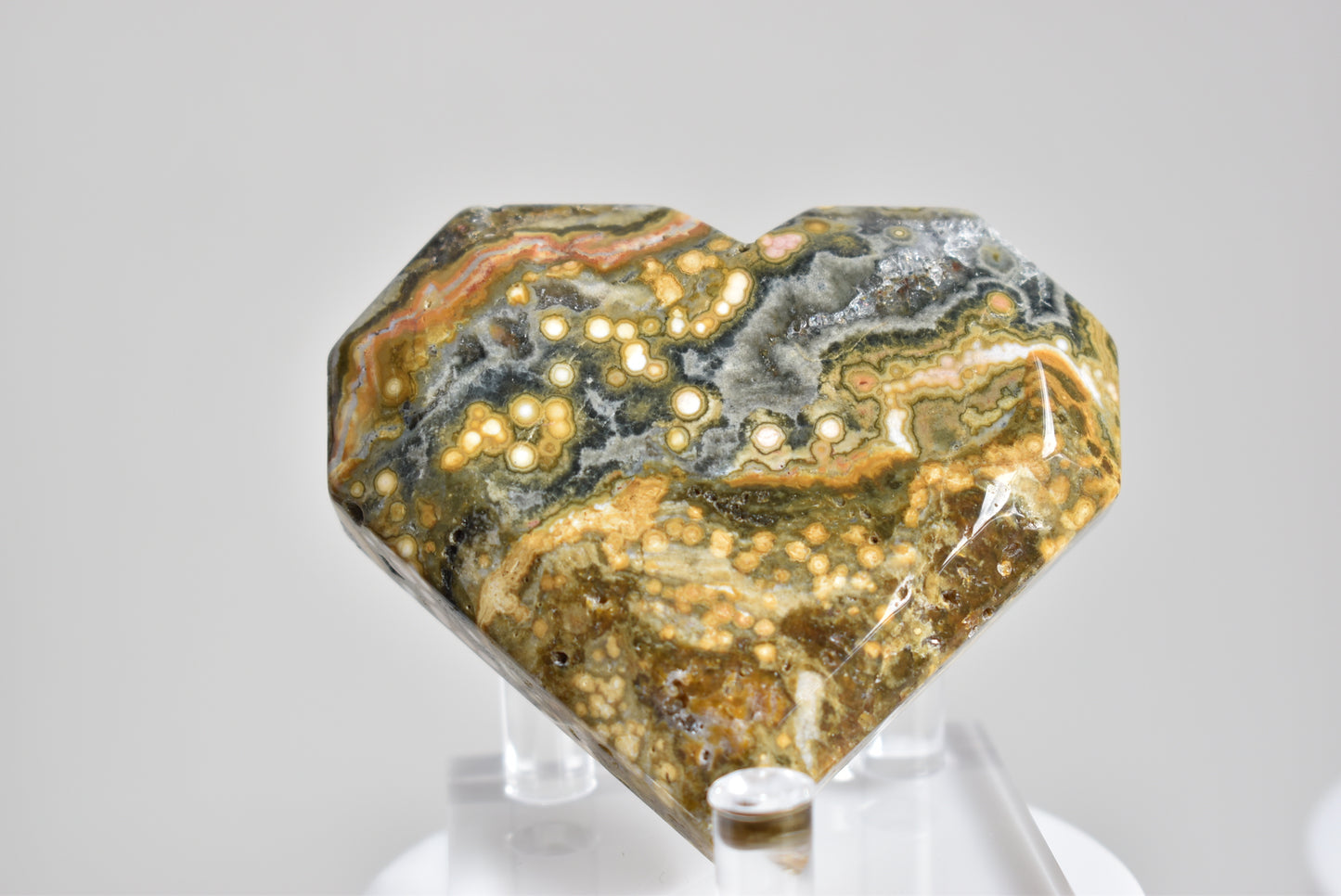Orbicular Ocean Jasper Heart #3