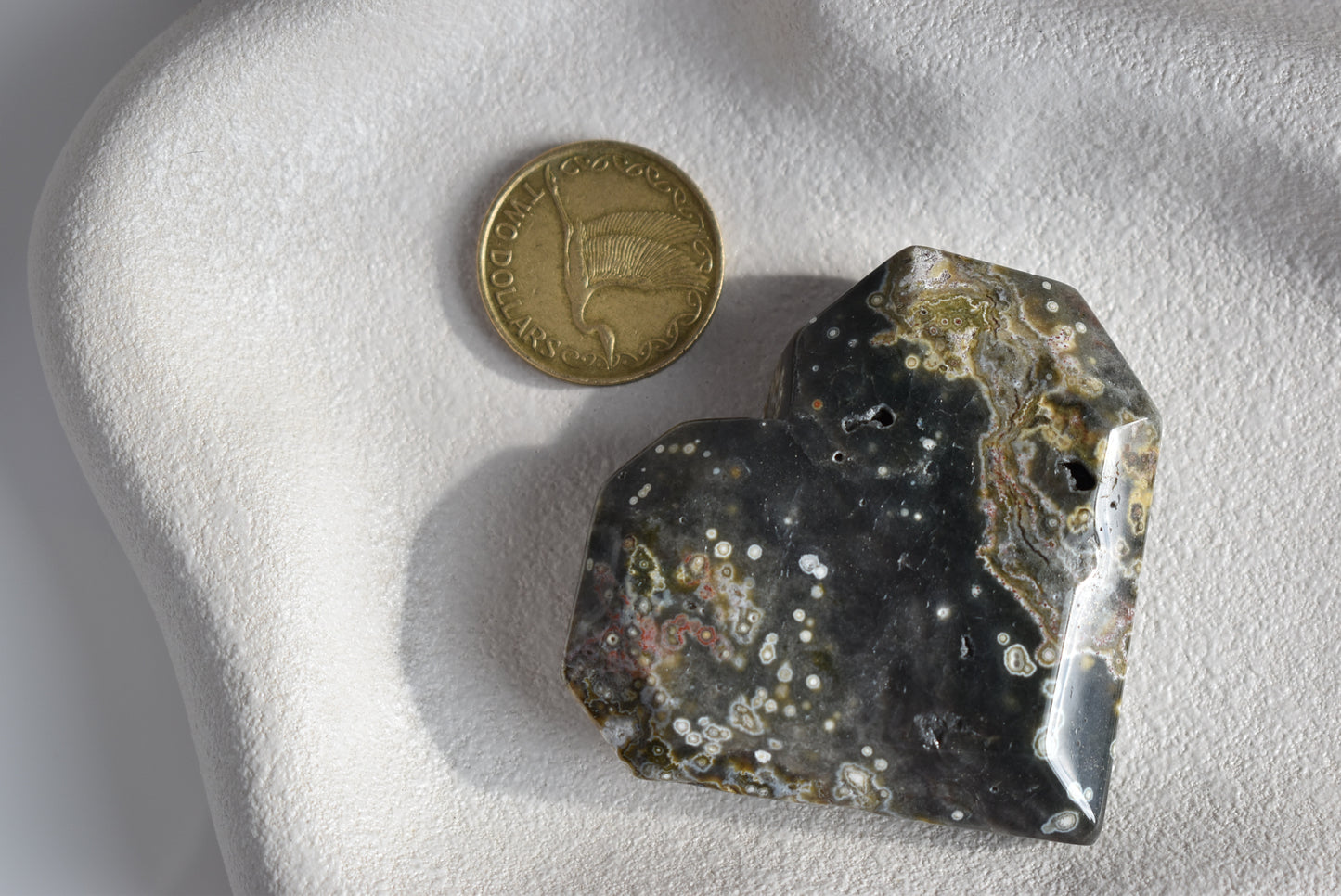 Orbicular Ocean Jasper Heart #1