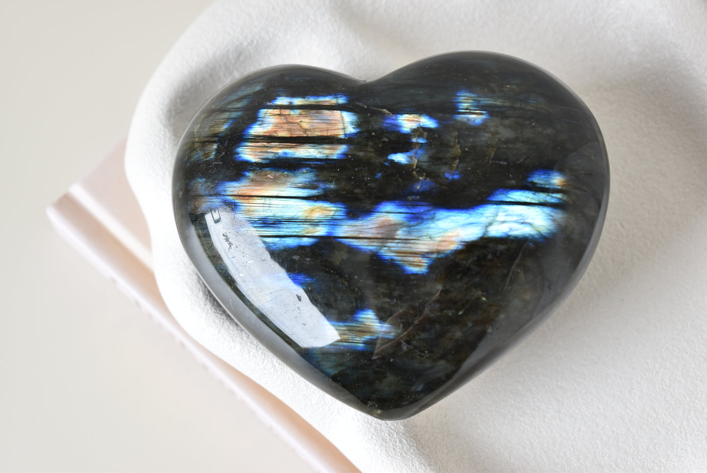 Large Labradorite Heart 557g with Stand