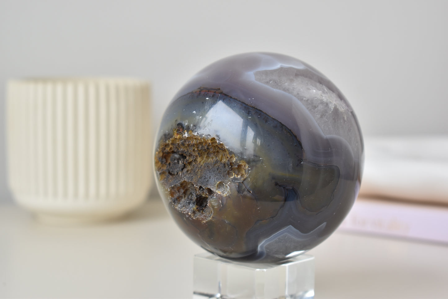 Lagre Amethyst Cluster Sphere 926g,89mm (video)