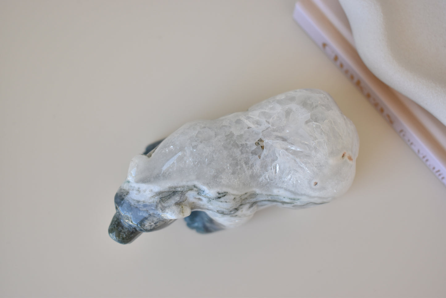 Moss Agate Polar Bear (large) 612g