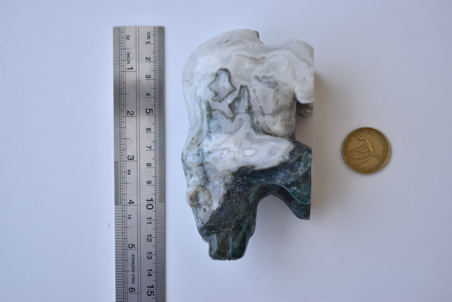 Moss Agate Polar Bear (large) 612g