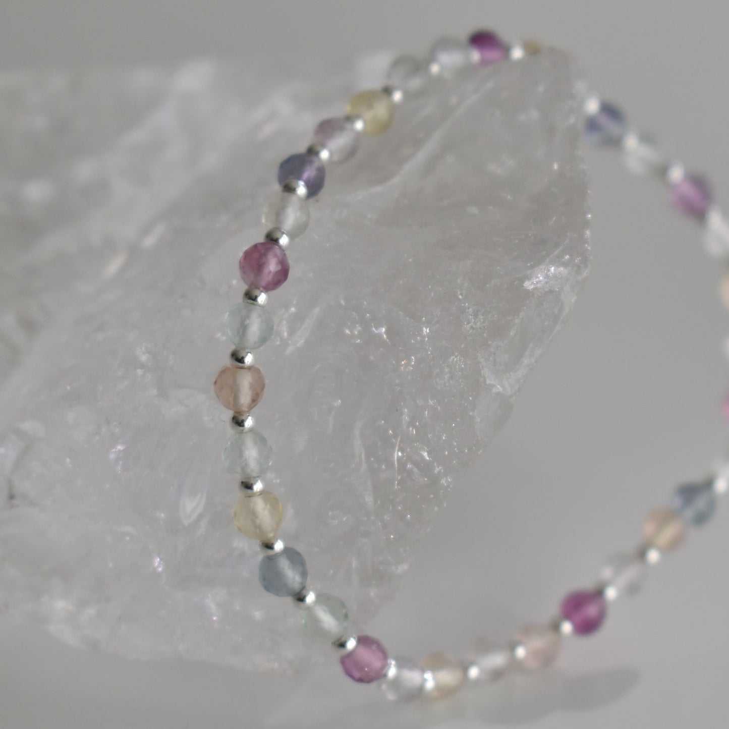 Faceted Fluorite Bracelet 4mm