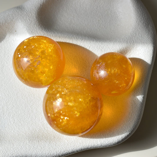 Golden Rainbow Fluorite Sphere