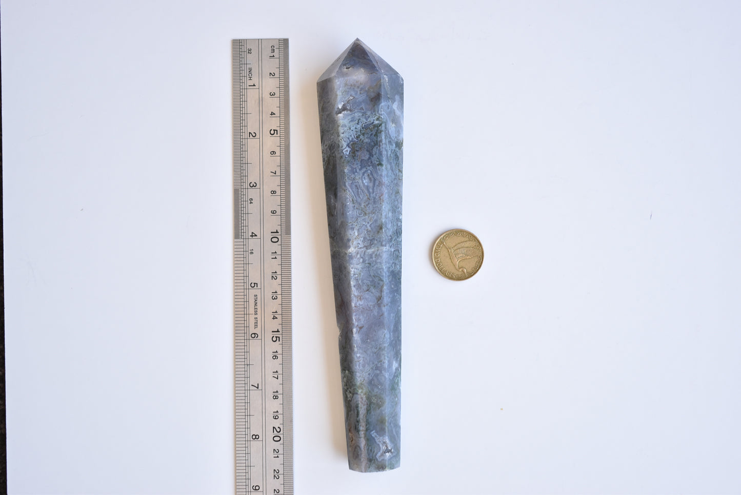 Lagre Moss Agate Wand #2 388g