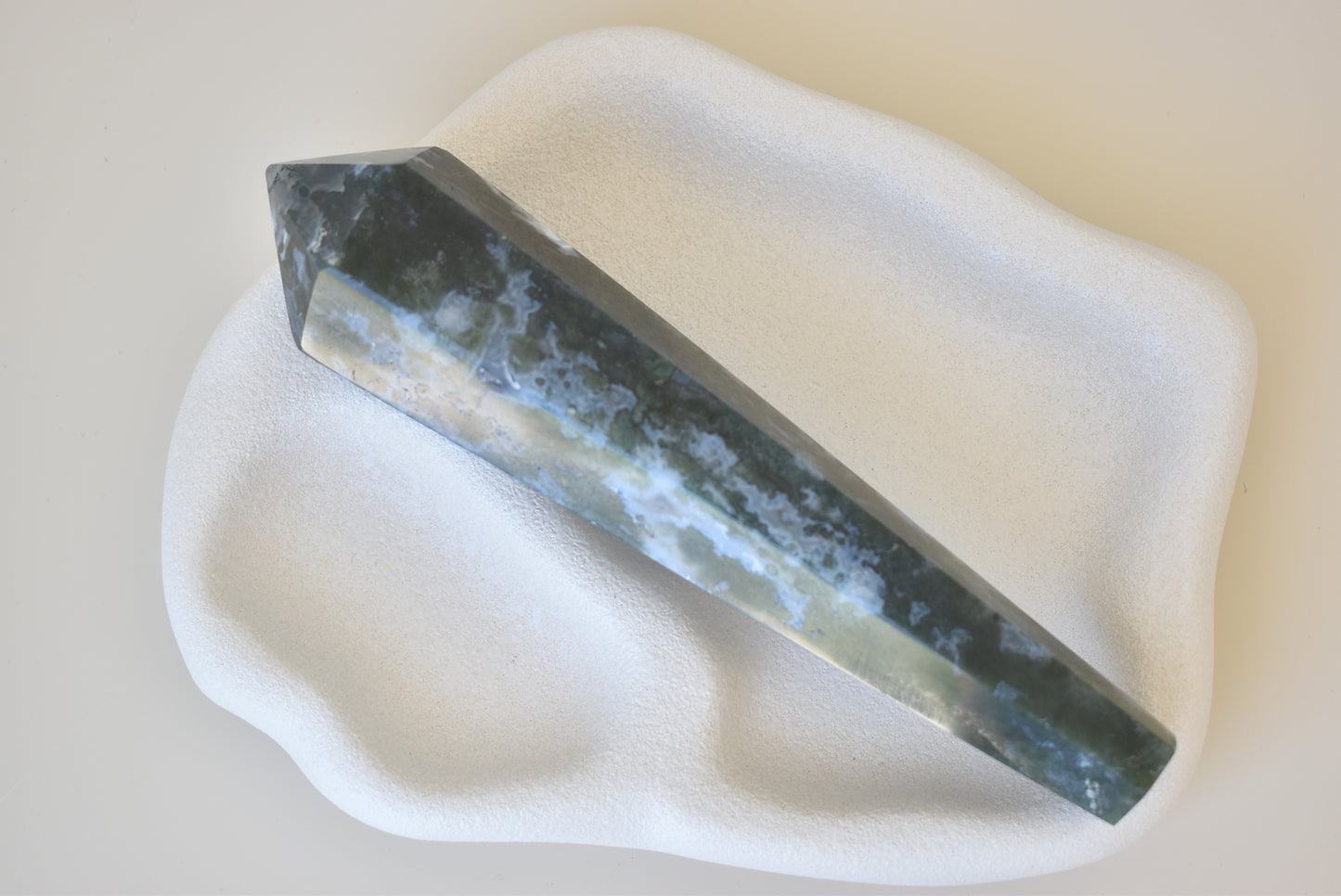 Lagre Moss Agate Wand #1 353g