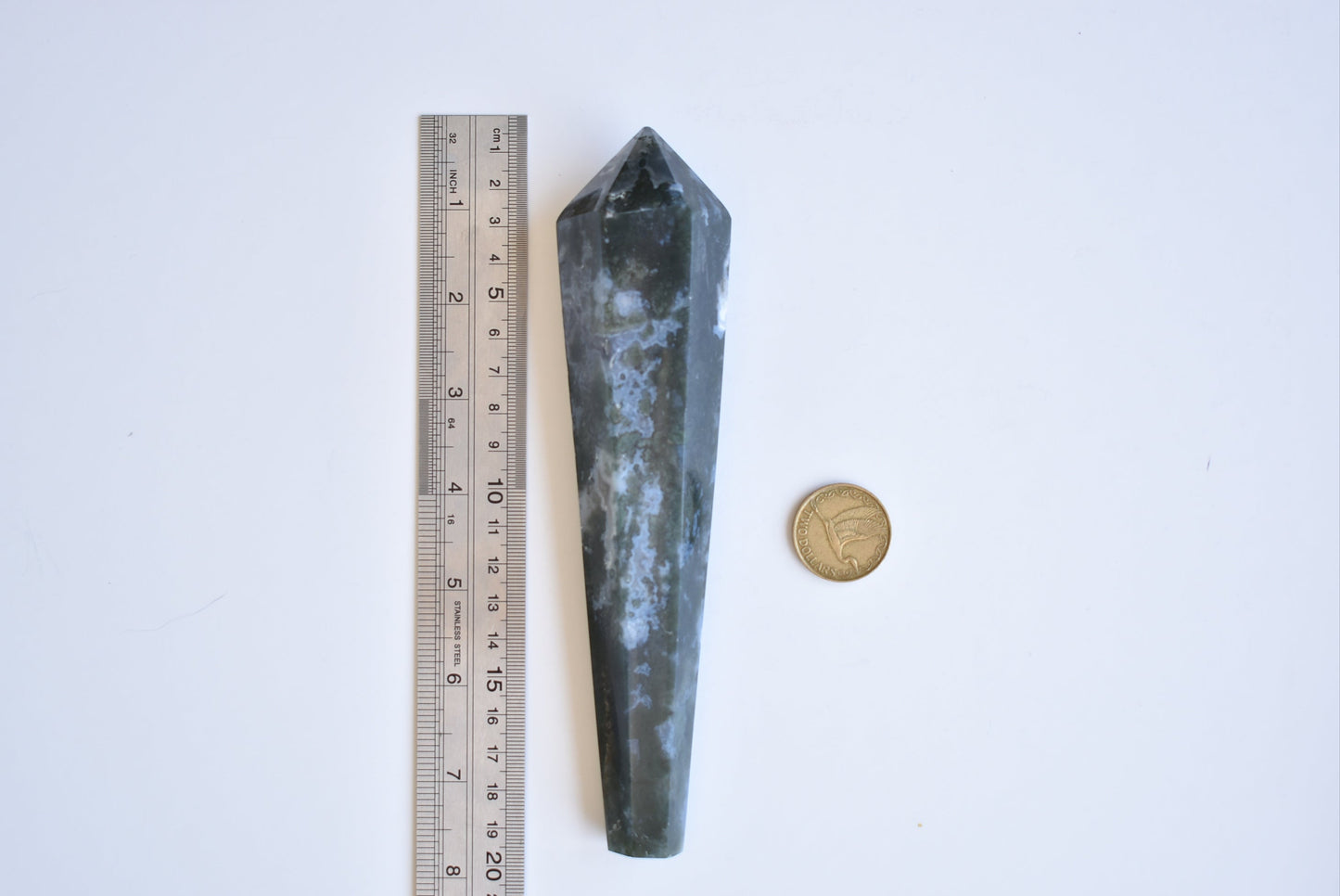 Lagre Moss Agate Wand #1 353g