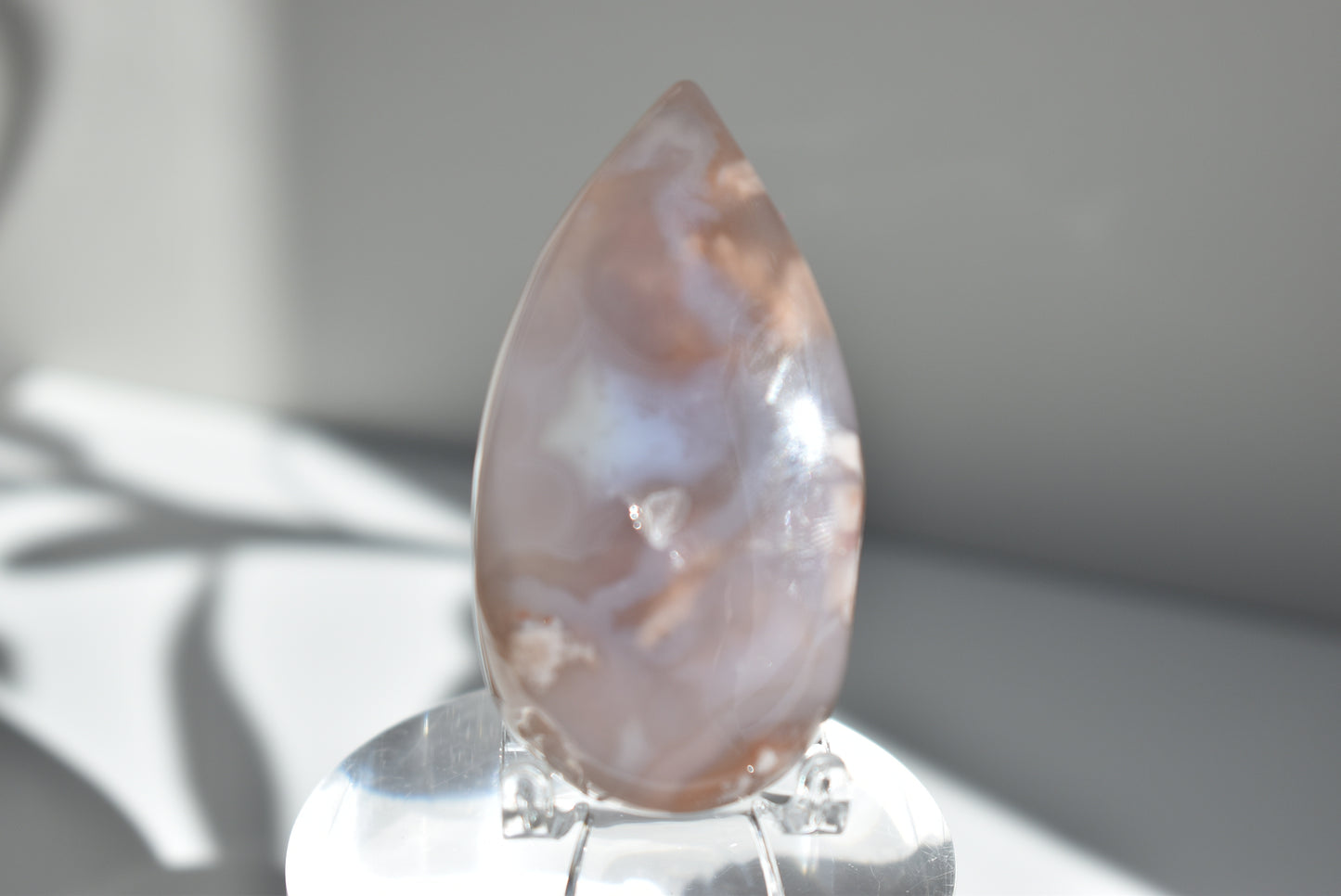 High Grade Flower Agate Teardrop Shape