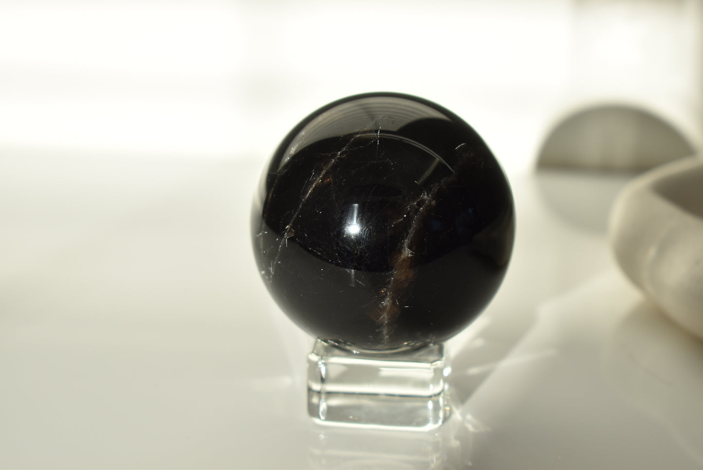 Dark Smoky Quartz Sphere With Start Flash #2