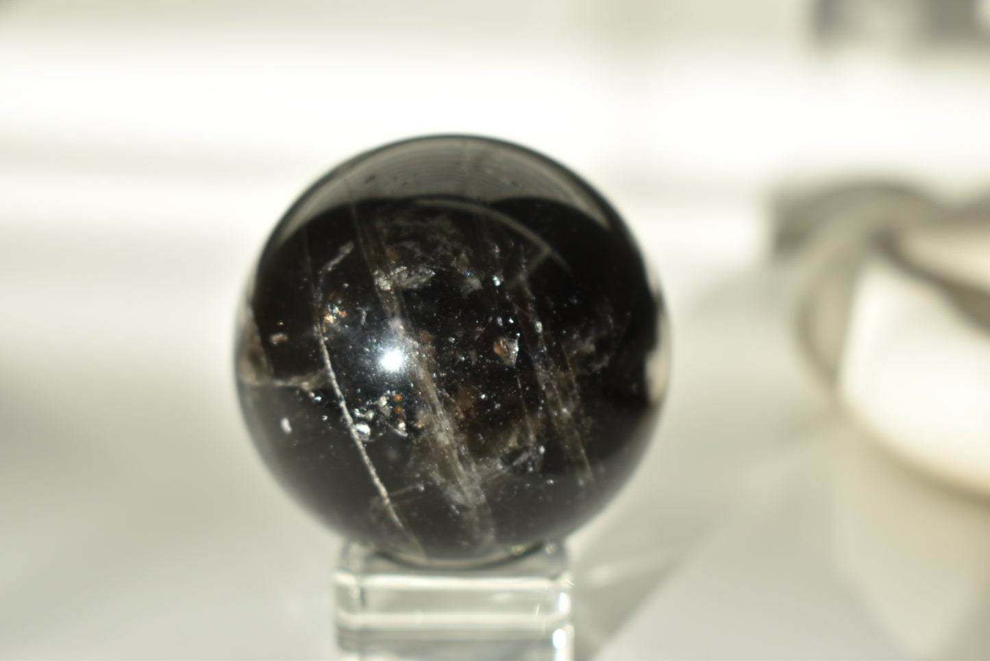 Dark Smoky Quartz Sphere With Start Flash #1