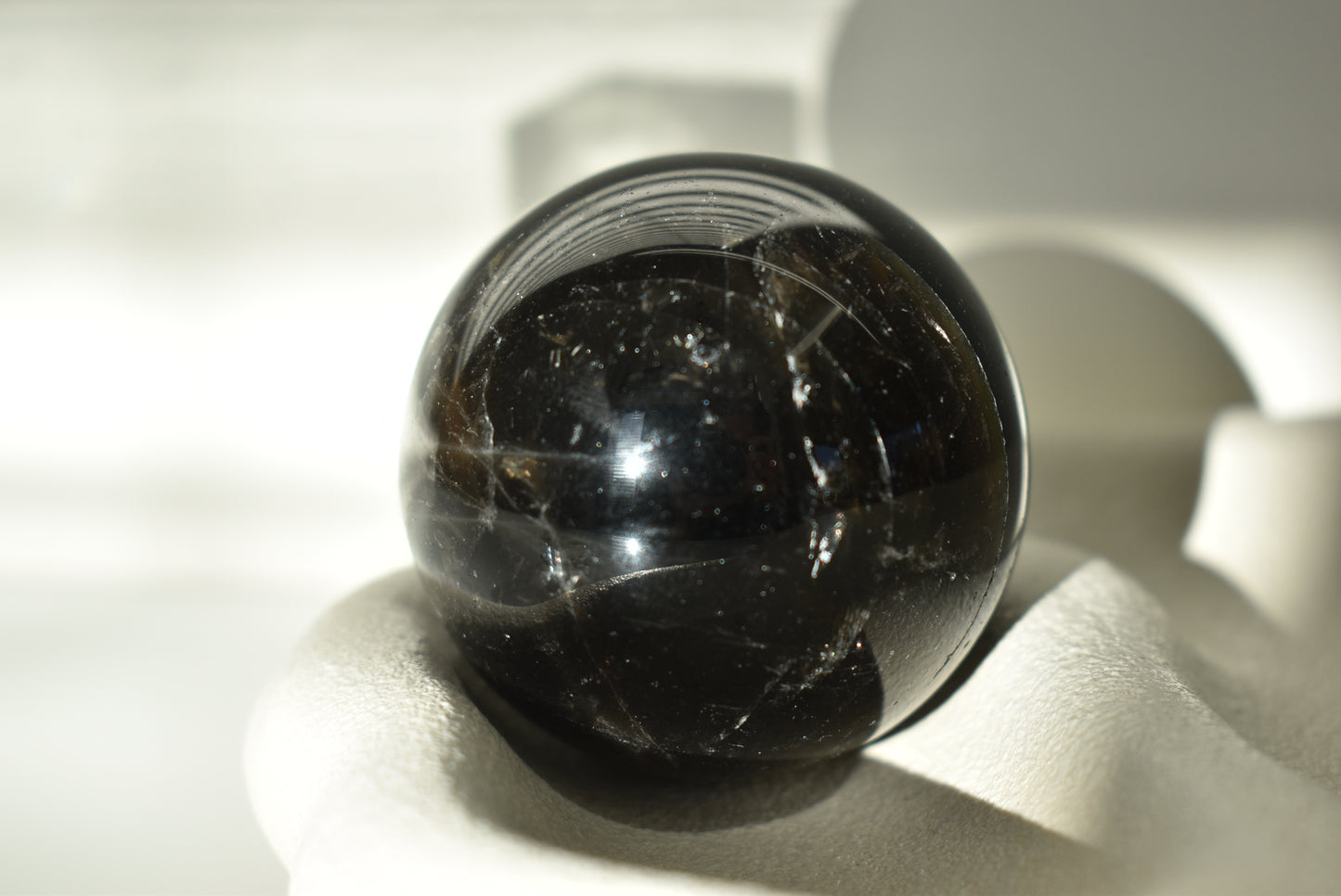 Dark Smoky Quartz Sphere With Start Flash #1