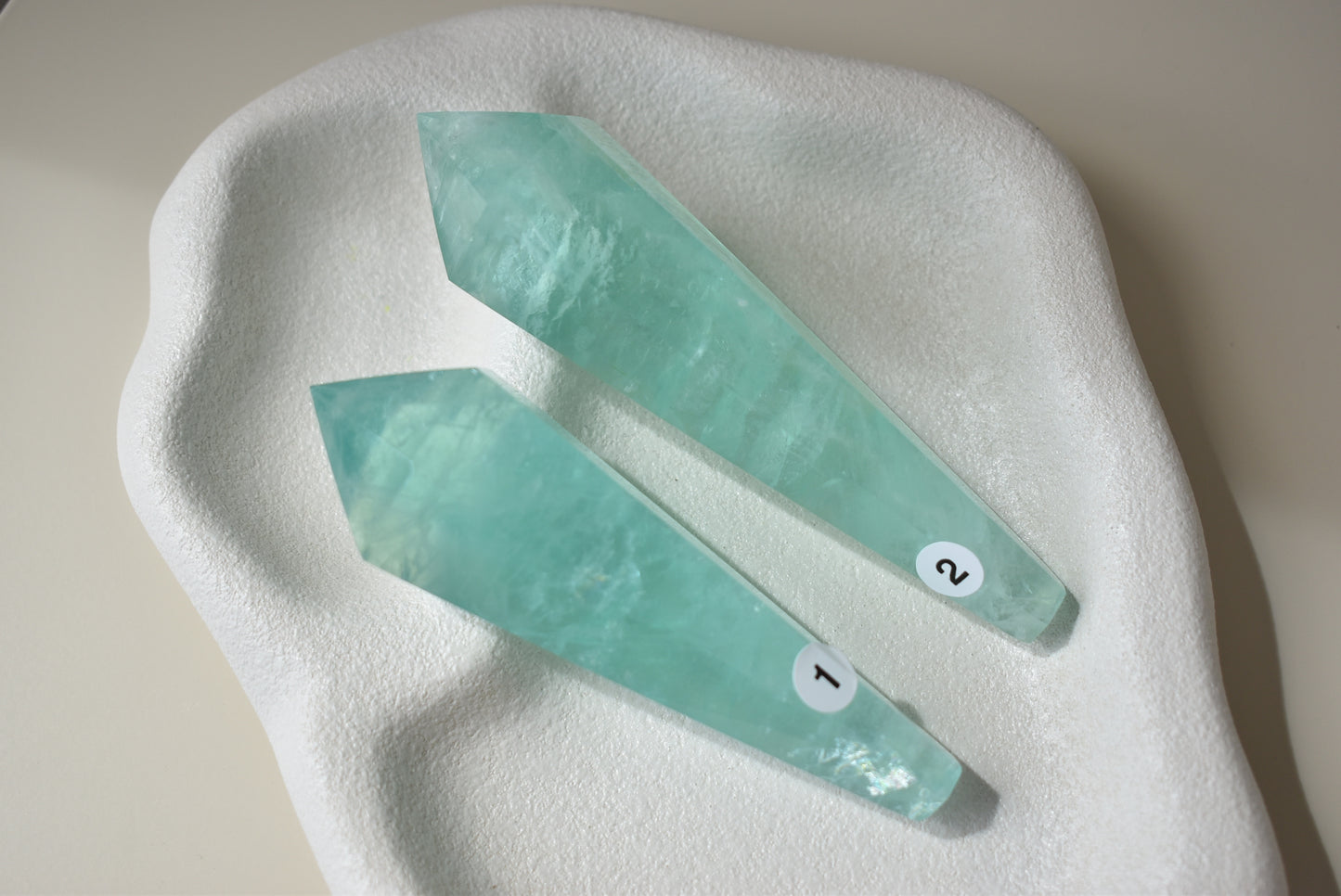 HG Tiffany Blue Fluorite Wand with stand