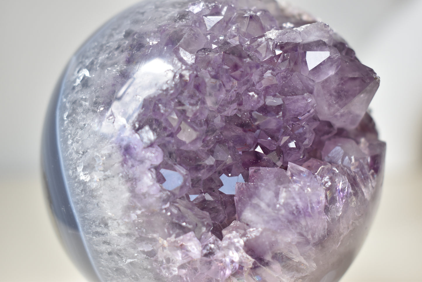 Lagre Amethyst Cluster Sphere 926g,89mm (video)