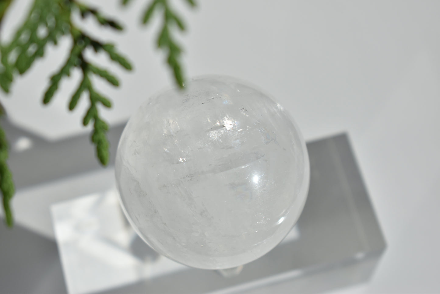 White Calcite Sphere 55mm