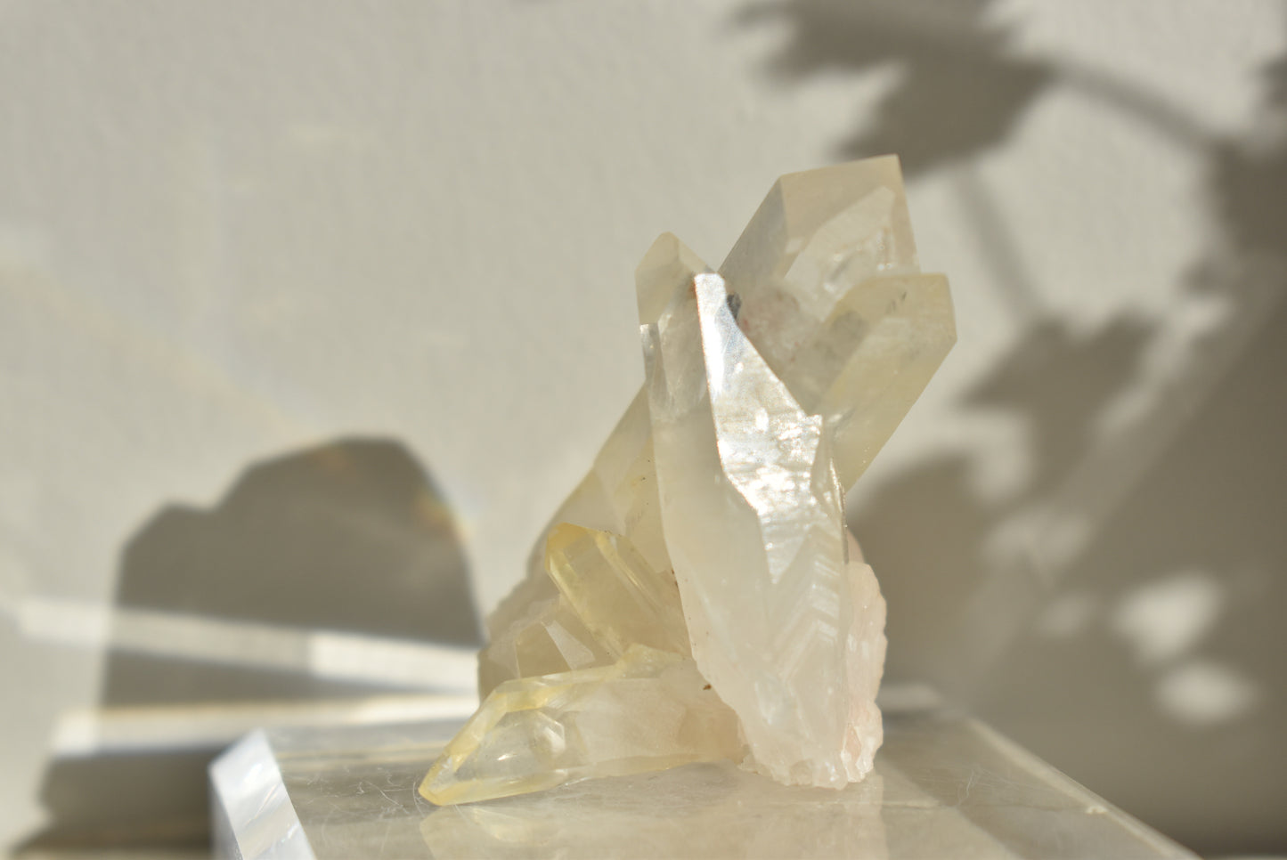 Baby natural clear+citrine cluster
