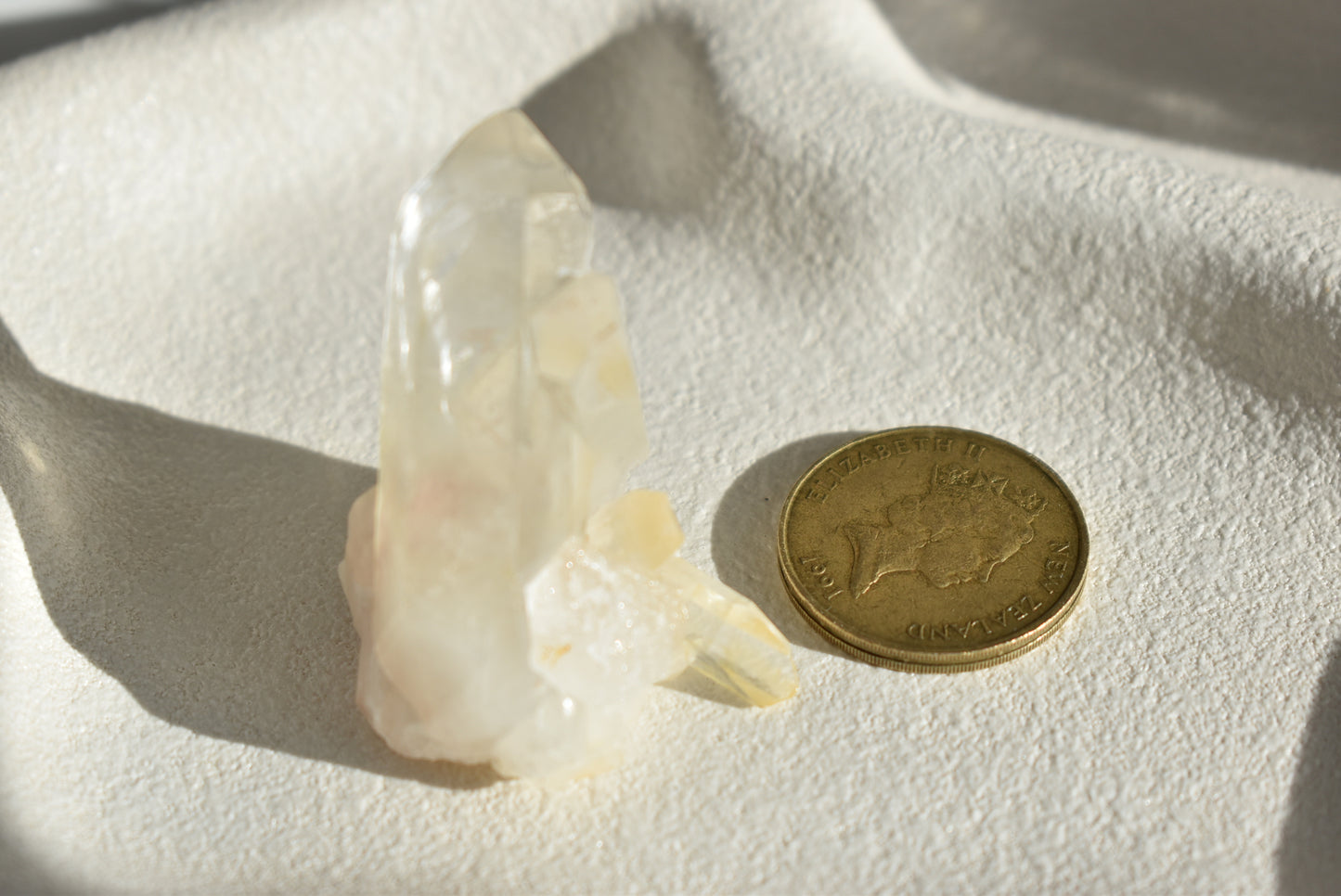 Baby natural clear+citrine cluster