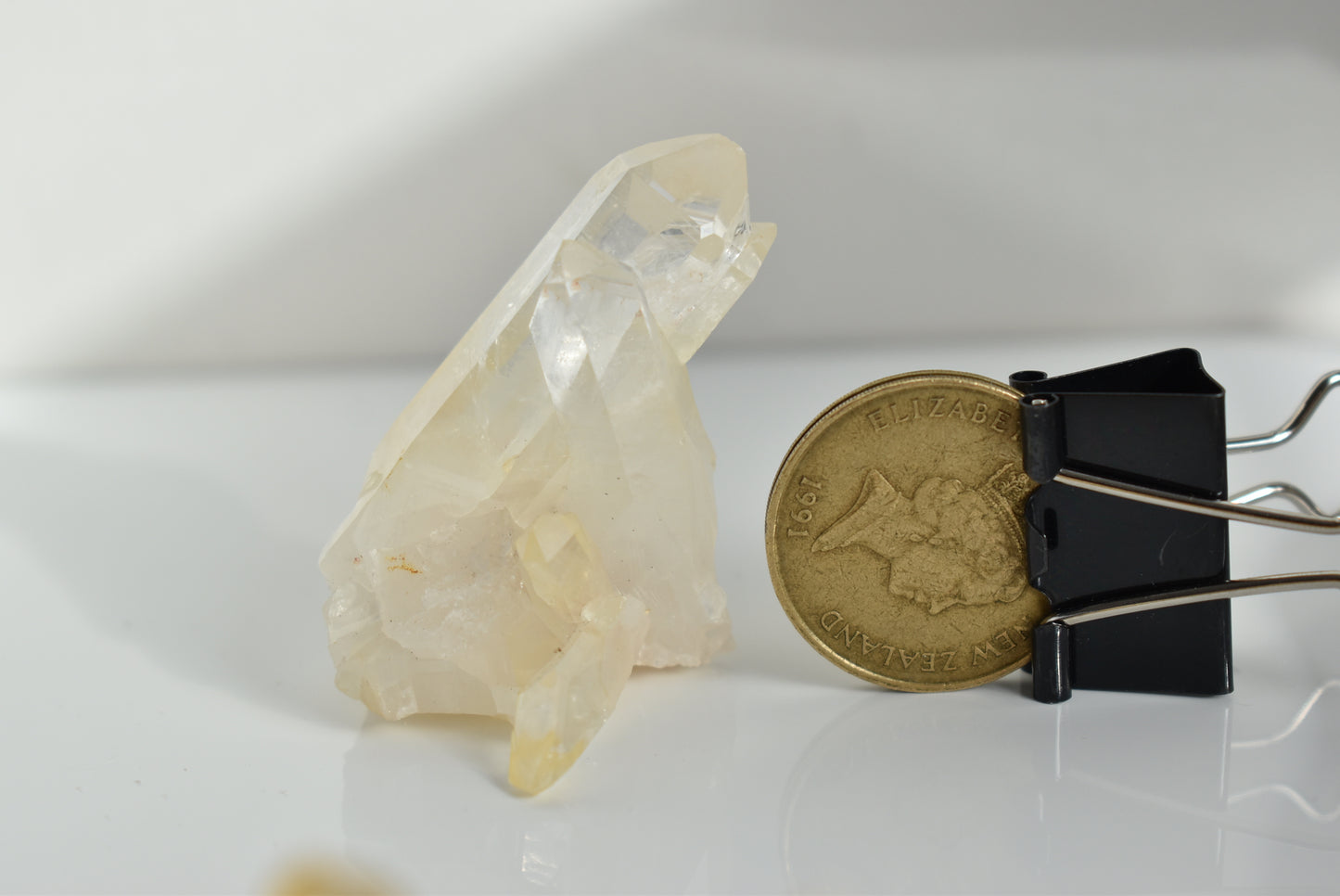 Baby natural clear+citrine cluster