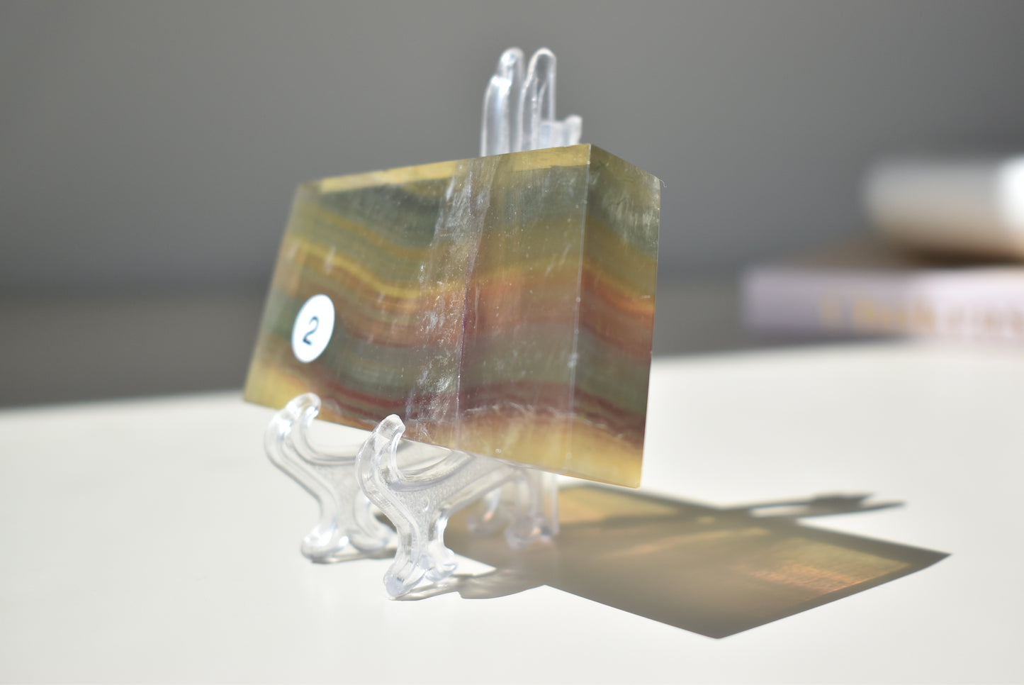 Pastel Rainbow Fluorite Slab #2 118g