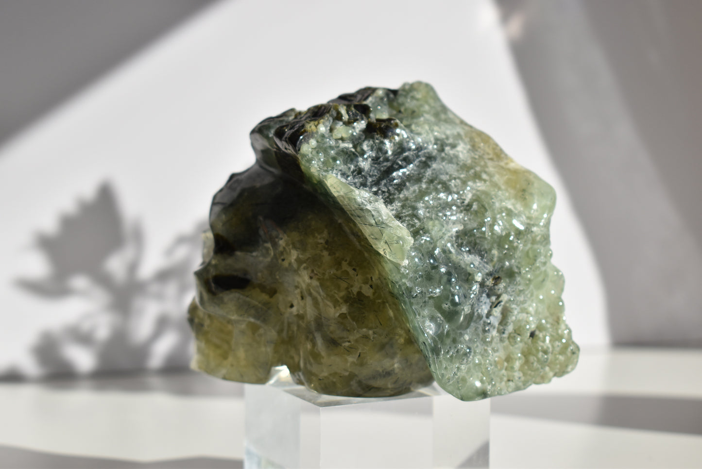 Large Prehnite Skull Carving 1kg