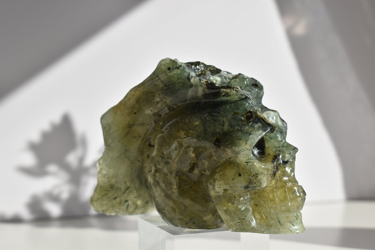 Large Prehnite Skull Carving 1kg