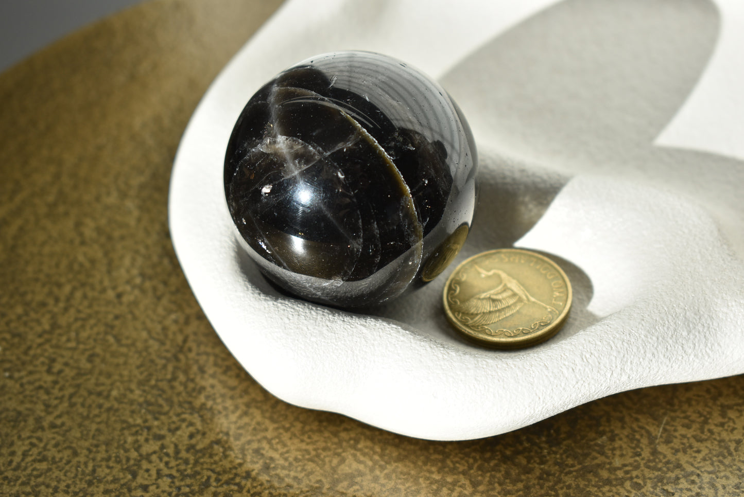 Dark Smoky Quartz Sphere With Start Flash #1