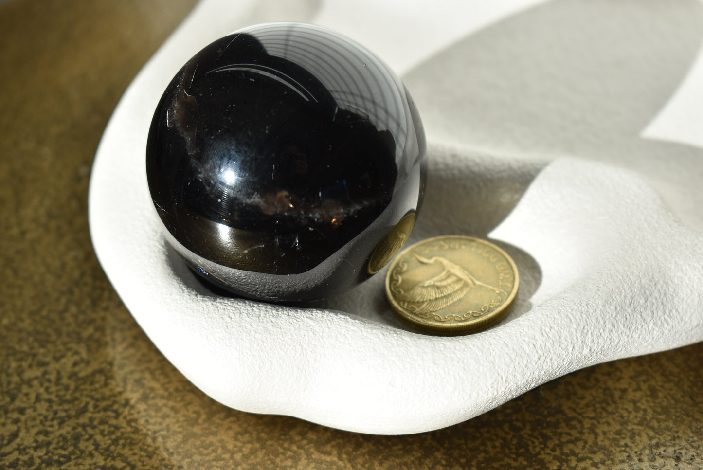 Dark Smoky Quartz Sphere With Start Flash #2